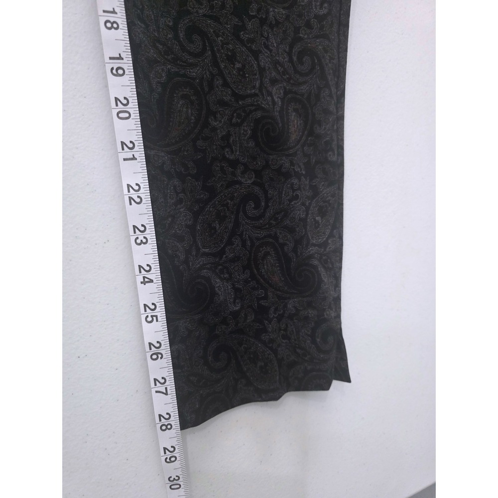 Zac & Rachel Womens Paisley Pull On Slim Leg Pants Black Charcoal Bronze Large - Picture 6 of 10